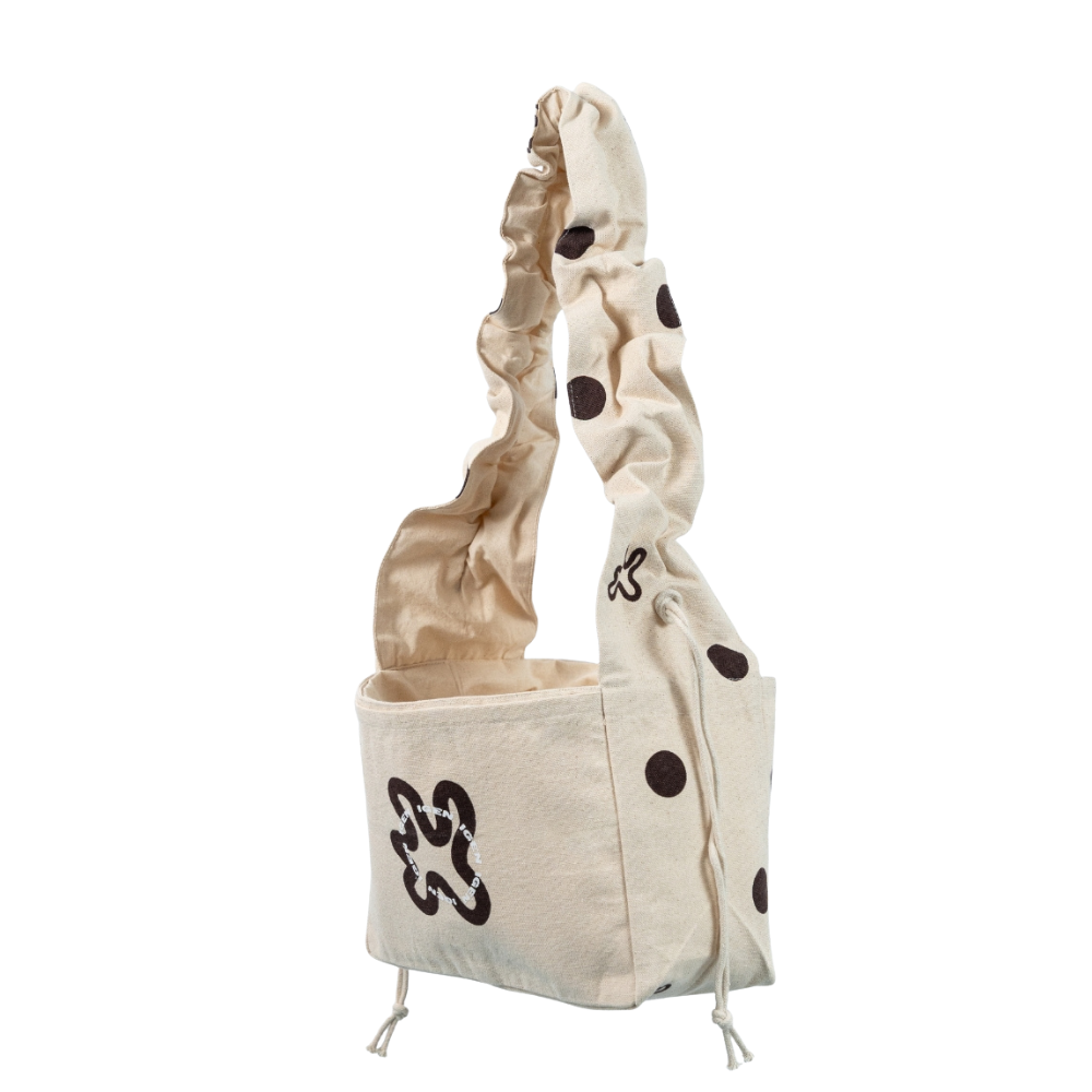 Ruffle Mini shopper - Brown Dots